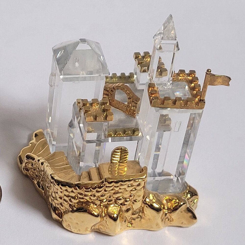 Swarovski Crystal Memories Journeys Figurine Gold Castle 243449 *Repaired*